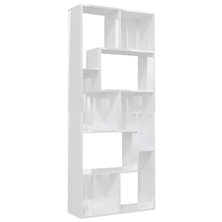 Book Cabinet High Gloss White 67x24x161 cm Engineered Wood - Giant Lobelia