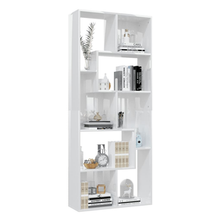 Book Cabinet High Gloss White 67x24x161 cm Engineered Wood - Giant Lobelia