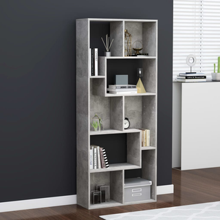 Book Cabinet Concrete Grey 67x24x161 cm Engineered Wood - Giant Lobelia