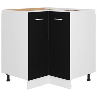 vidaXL Corner Bottom Cabinet Black 75.5x75.5x81.5 cm Engineered Wood - Giant Lobelia