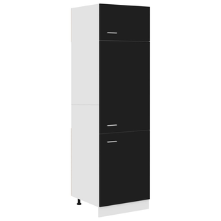 vidaXL Refrigerator Cabinet Black 60x57x207 cm Engineered Wood - Giant Lobelia