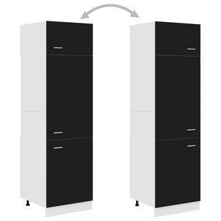 vidaXL Refrigerator Cabinet Black 60x57x207 cm Engineered Wood - Giant Lobelia