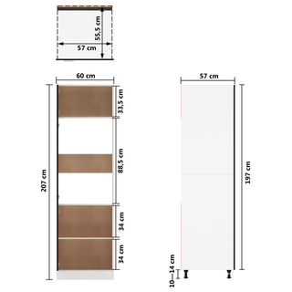 vidaXL Refrigerator Cabinet Black 60x57x207 cm Engineered Wood - Giant Lobelia