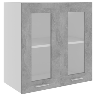 Hanging Glass Cabinet Concrete Grey  60x31x60 cm Engineered Wood - Giant Lobelia