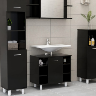 Bathroom Cabinet Black 60x32x53.5 cm Engineered Wood - Giant Lobelia