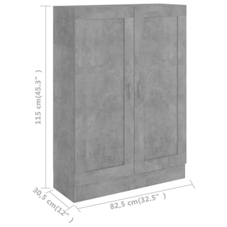 Book Cabinet Concrete Grey 82.5x30.5x115 cm Engineered Wood - Giant Lobelia