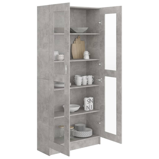 vidaXL Vitrine Cabinet Concrete Grey 82.5x30.5x185.5 cm Engineered Wood - Giant Lobelia