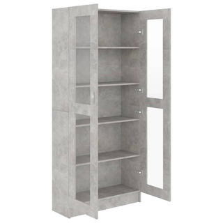 vidaXL Vitrine Cabinet Concrete Grey 82.5x30.5x185.5 cm Engineered Wood - Giant Lobelia