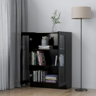 Vitrine Cabinet Black 82.5x30.5x115 cm Engineered Wood - Giant Lobelia