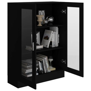 Vitrine Cabinet Black 82.5x30.5x115 cm Engineered Wood - Giant Lobelia