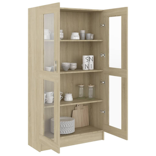 Vitrine Cabinet Sonoma Oak 82.5x30.5x150 cm Engineered Wood - Giant Lobelia