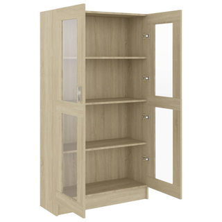 Vitrine Cabinet Sonoma Oak 82.5x30.5x150 cm Engineered Wood - Giant Lobelia