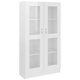 Vitrine Cabinet High Gloss White 82.5x30.5x150 cm Engineered Wood - Giant Lobelia