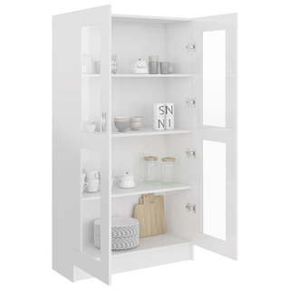 Vitrine Cabinet High Gloss White 82.5x30.5x150 cm Engineered Wood - Giant Lobelia