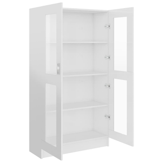 Vitrine Cabinet High Gloss White 82.5x30.5x150 cm Engineered Wood - Giant Lobelia