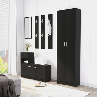 vidaXL Hallway Wardrobe Black 55x25x189 cm Engineered Wood - Giant Lobelia