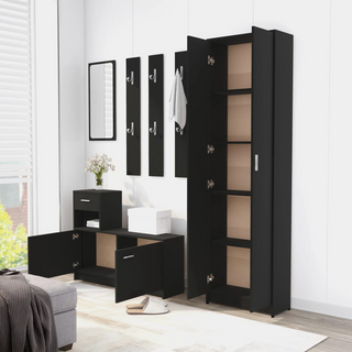 vidaXL Hallway Wardrobe Black 55x25x189 cm Engineered Wood - Giant Lobelia