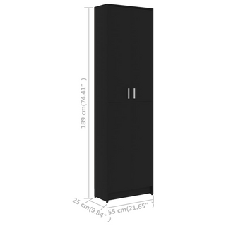 vidaXL Hallway Wardrobe Black 55x25x189 cm Engineered Wood - Giant Lobelia