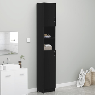 Bathroom Cabinet Black 32x25.5x190 cm Engineered Wood - Giant Lobelia