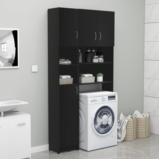 Bathroom Cabinet Black 32x25.5x190 cm Engineered Wood - Giant Lobelia