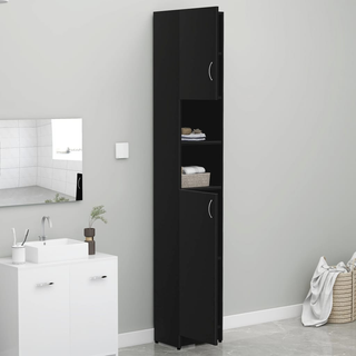 Bathroom Cabinet Black 32x25.5x190 cm Engineered Wood - Giant Lobelia