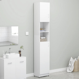 Bathroom Cabinet White 32x25.5x190 cm Engineered Wood - Giant Lobelia