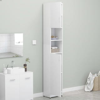 Bathroom Cabinet White 32x25.5x190 cm Engineered Wood - Giant Lobelia