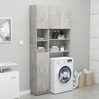 Bathroom Cabinet Concrete Grey 32x25.5x190 cm Engineered Wood - Giant Lobelia