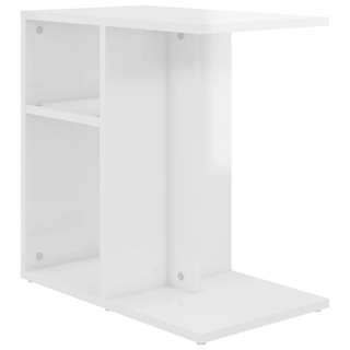 Side Table High Gloss White 50x30x50 cm Engineered Wood - Giant Lobelia