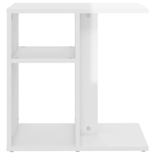 Side Table High Gloss White 50x30x50 cm Engineered Wood - Giant Lobelia