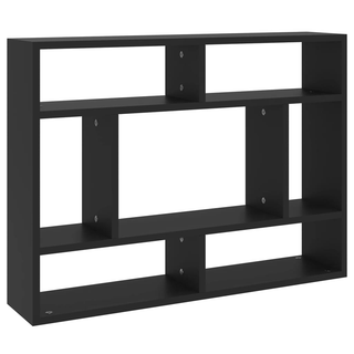 Wall Shelf Black 75x16x55 cm Engineered Wood - Giant Lobelia