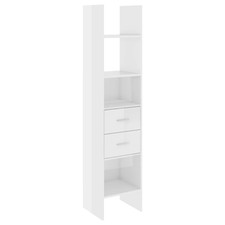 Book Cabinet High Gloss White 40x35x180 cm Engineered Wood - Giant Lobelia