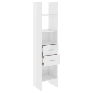 Book Cabinet High Gloss White 40x35x180 cm Engineered Wood - Giant Lobelia