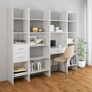 Book Cabinet High Gloss White 40x35x180 cm Engineered Wood - Giant Lobelia