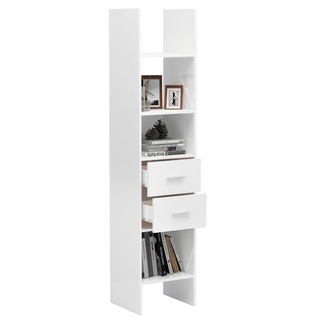 Book Cabinet High Gloss White 40x35x180 cm Engineered Wood - Giant Lobelia