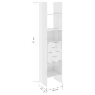 Book Cabinet High Gloss White 40x35x180 cm Engineered Wood - Giant Lobelia