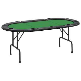 10-Player Folding Poker Table Green 206x106x75 cm - Giant Lobelia