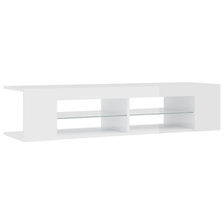 TV Cabinet with LED Lights High Gloss White 135x39x30 cm - Giant Lobelia