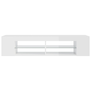 TV Cabinet with LED Lights High Gloss White 135x39x30 cm - Giant Lobelia