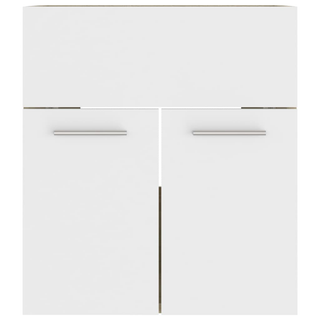 vidaXL Sink Cabinet White and Sonoma Oak 41x38.5x46 cm Engineered Wood - Giant Lobelia