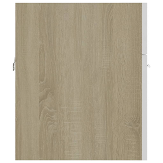 vidaXL Sink Cabinet White and Sonoma Oak 41x38.5x46 cm Engineered Wood - Giant Lobelia