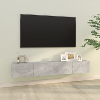 Wall TV Cabinets 2 pcs Concrete Grey 100x30x30 cm Engineered Wood - Giant Lobelia