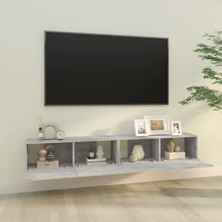 Wall TV Cabinets 2 pcs Concrete Grey 100x30x30 cm Engineered Wood - Giant Lobelia