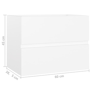 vidaXL Sink Cabinet White 60x38.5x45 cm Engineered Wood - Giant Lobelia