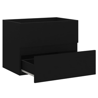 vidaXL Sink Cabinet Black 60x38.5x45 cm Engineered Wood - Giant Lobelia