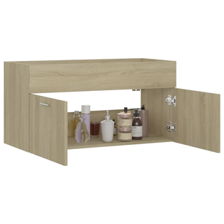 vidaXL Sink Cabinet Sonoma Oak 90x38.5x46 cm Engineered Wood - Giant Lobelia