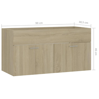 vidaXL Sink Cabinet Sonoma Oak 90x38.5x46 cm Engineered Wood - Giant Lobelia