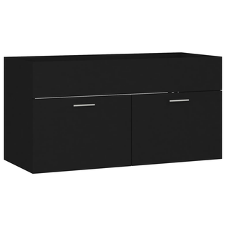 vidaXL Sink Cabinet Black 90x38.5x46 cm Engineered Wood - Giant Lobelia