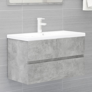 vidaXL Sink Cabinet Concrete Grey 80x38.5x45 cm Engineered Wood - Giant Lobelia