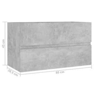 vidaXL Sink Cabinet Concrete Grey 80x38.5x45 cm Engineered Wood - Giant Lobelia